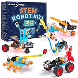 SCIENCE DIARY STEM Robot Building Kit for Kids - Engineering Experiments Crafts Set with Motor and Tools, Learning Toys Activities for Researching, Christmas Birthday Gifts for Boys and Girls