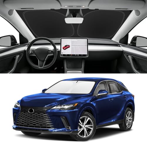 SLOGENTO Custom Fit Windshield Sun Shade for Lexus RX 2023-2026 RX 350 RX 350 F Sport RX 350L Blocks UV & Heat Front Window Sunshade Accessories Easy Fold & Store Keep Your Car Cooler