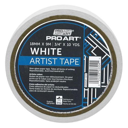Pro Art White Artist Tape, 3/4-Inch X 10 Yards
