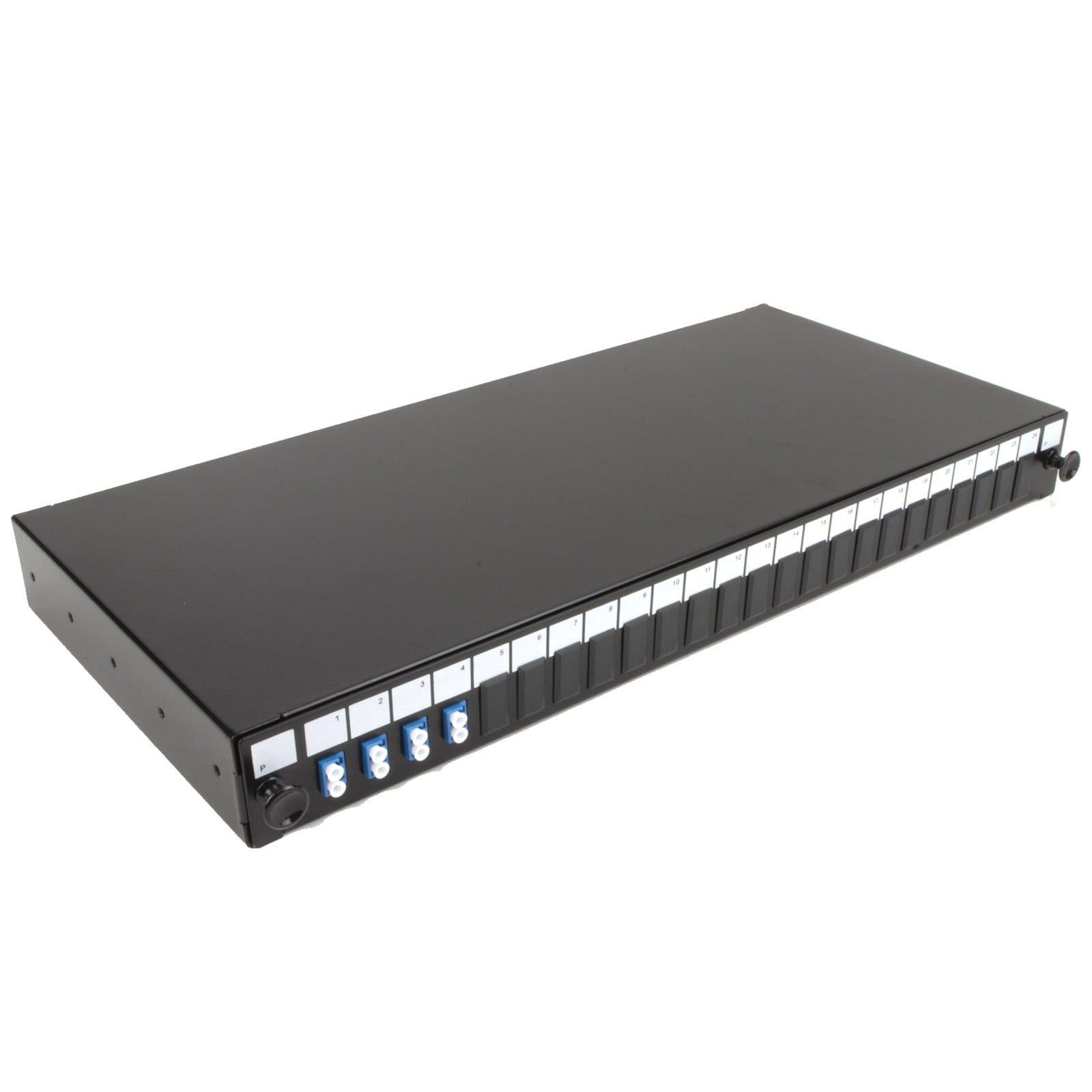 kenable Panneau de brassage fibre optique 24 ports avec 4 x LC Duplex SM Modules adaptateurs 8 fibres