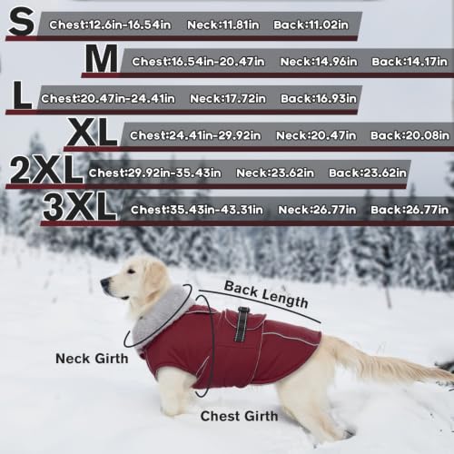 Image of Lelepet Dog Coat Waterproof Dog Jacket Fleece Vest with Adjustable Buckle