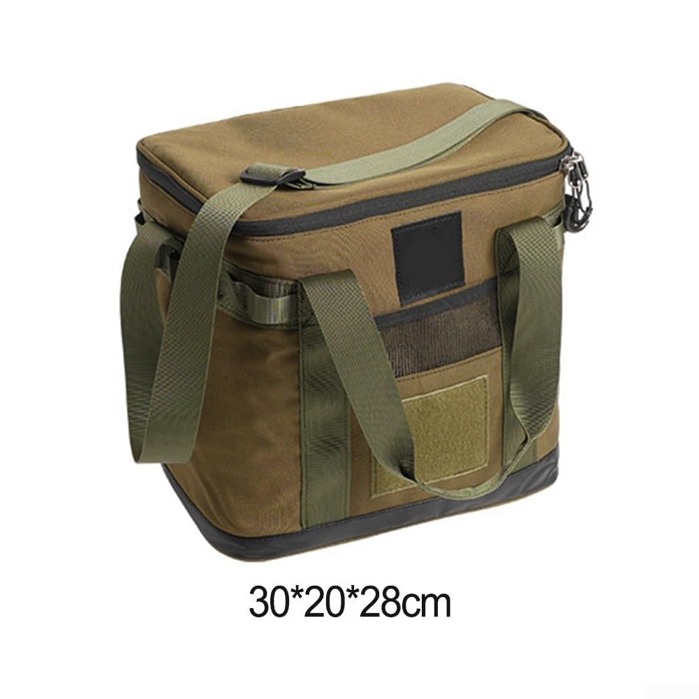 Bolsa de picnic aislada, bolsa térmica grande con protección de triple capa, lonchera impermeable a prueba de fugas, para camping, playa, senderismo, viajes, 30 x 20 x 28 cm (verde)