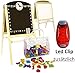 Produktbild Leomark Standkindertafel aus Holz - 104 Teile - Schreibtafel mit Zubehör, Maltafel für Kinder, Kindertafel Standtafel Magnet, Kreidetafel Magnetisch Zweiseitige, mit LED Sicherheitslicht Clip