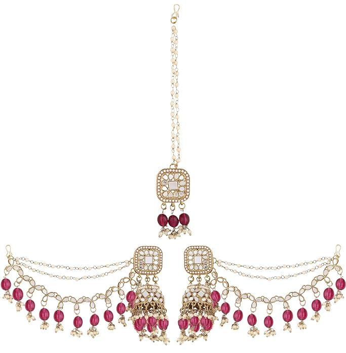 See full amazon price history chart for EVY Full Mirror Style Huge Fancy Gold Plated Traditional Earring With Mangtikka for Women | Perfect for Gift & Suitable for All Occasion (Wine) EVY Full Mirror Style Huge Fancy Gold Plated Traditional Earring With Mangtikka for Women | Perfect for Gift & Suitable for All Occasion (Wine) (B0D87N3KTM) Amazon Price History, Amazon Price Tracker