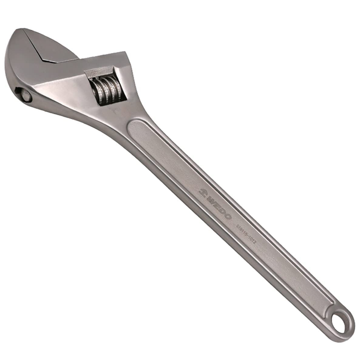 WEDO Clé à molette réglable, clé à molette en acier inoxydable, 375 mm (longueur 375 mm), pince à tube réglable, ouverture de mâchoire jusqu'à 46 mm, forgée, durabilité, stabilité