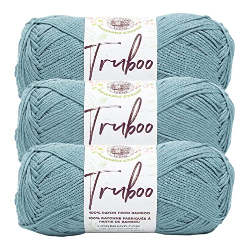 Image of Lion Brand Yarn Truboo Yarn for Knitting and Crocheting, Wave, 3 Pack