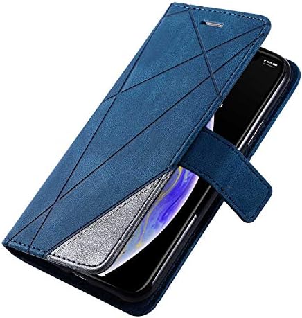 iPhone X/iPhone Xs Case, SONWO Premium Leather Flip Wallet Case Magnetic Closure Card Slots Kickstand Phone Case for iPhone X/iPhone Xs, Blue