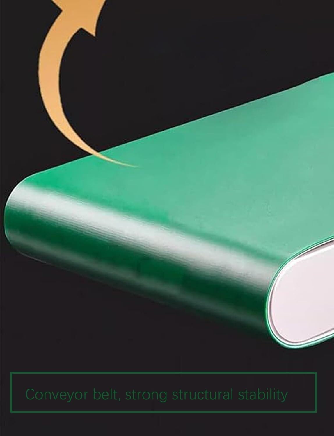 Convoyeur industriel incliné en PVC vert efficace – Manipulation de matériaux robustes (80 x 500 x 0,4 cm) pour une performance et une durabilité optimales