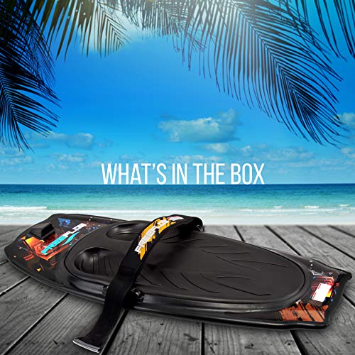 Image of SereneLife Water Sport Kneeboard with Hook for Kids & Adults, Kneeboard with Strap for Boating, Waterboarding, Kneeling Boogie Boarding, Knee Surfing