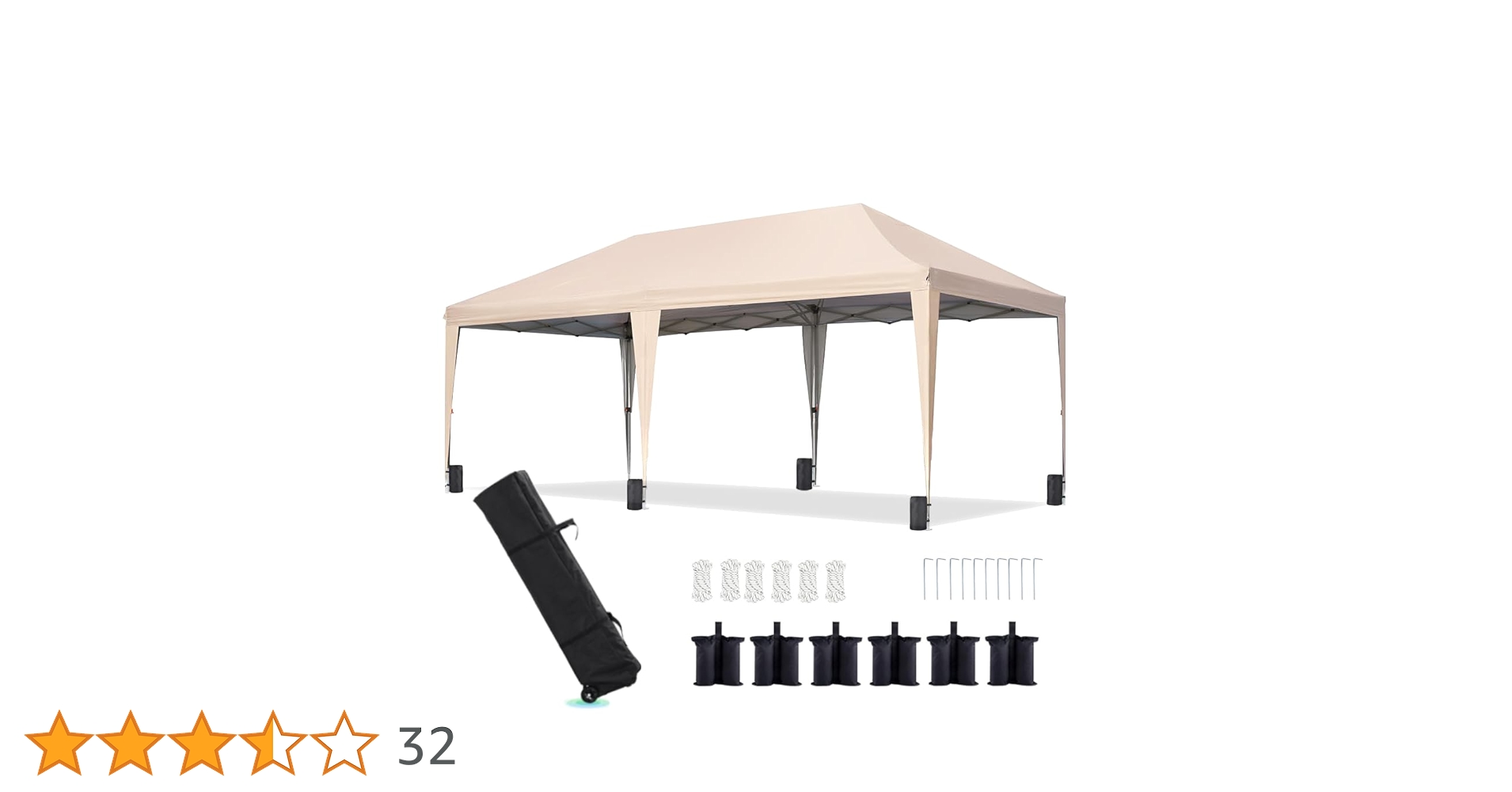 Calturben 3m x 6m ライトグレー タープ Amazon | Caliturben ワンタッチ タープテント 3m×6mUVカット 6