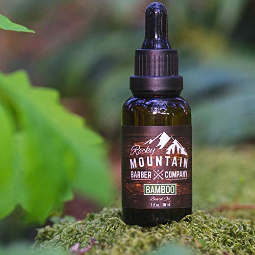Rocky Mountain Barber Company Men's Bamboo Beard Oil With Grapeseed Oil, Coconut Oil, Argan Oil And Bamboo Scent #TOP2