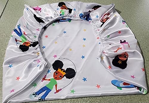 Image of Satin Crib Fitted Sheet for Baby Toddler Bed daybed to retain Hair Moisture Size Standard Crib Sheet Skater Princess