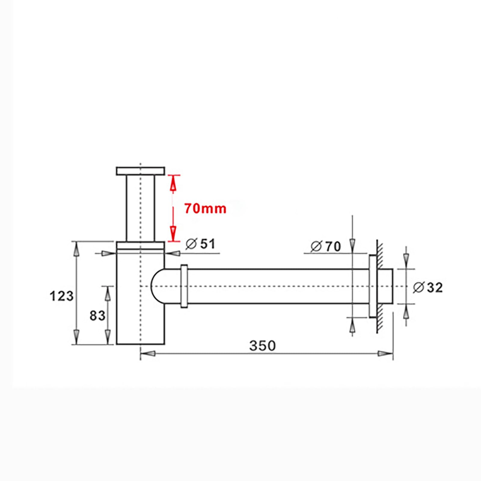 Siphon Waschbecken mit Reinigungsöffnung,Ablauf Garnitur,Höhenverstellbares,Geruchsdichte Siphon in Badezimmern und Küchen