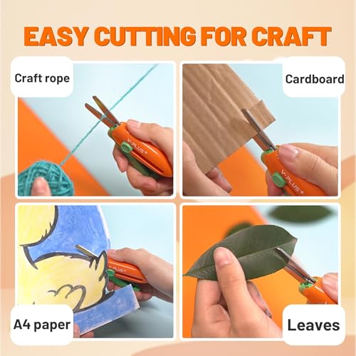 image for YPLUS Safety Scissors for Kids, 3Pcs Retractable Scissors for Toddler 