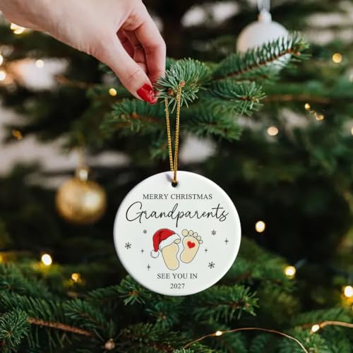 Image of Grandparents Gifts Pregnancy Announcement Ornament for Grandma,Grandpa