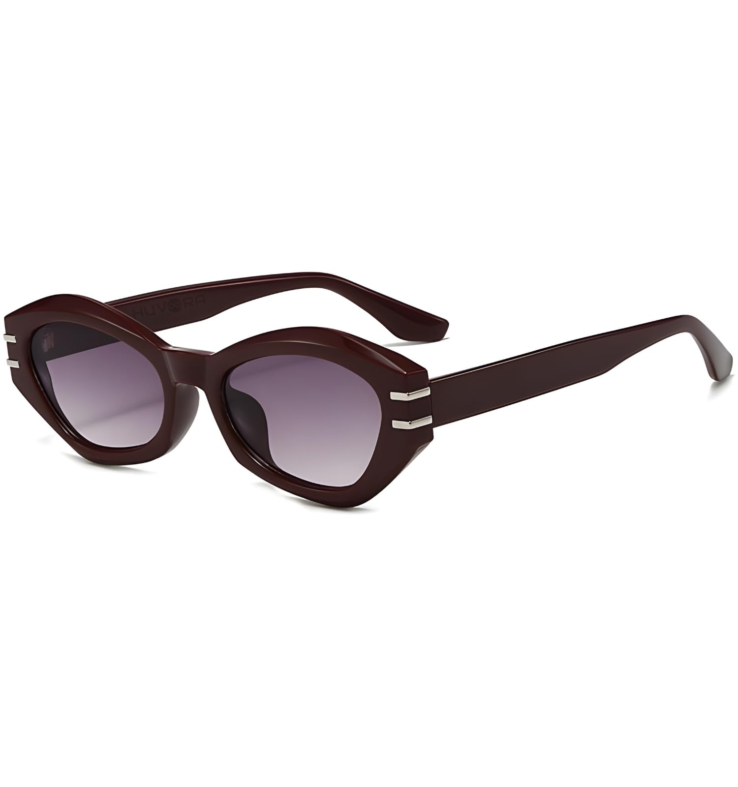 chunky geometric cateye uv400 protected sunglasses for women - stylish trendy thick frame lightweight frame metal hinges goggles for woman - designer branded shades for party outdoor