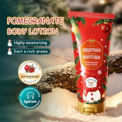 Miaeowve Christmas Body Lotion Pomegranate Shea Butter Coconut Cream Nourishing Moisturizer Red Pomegranate One Size