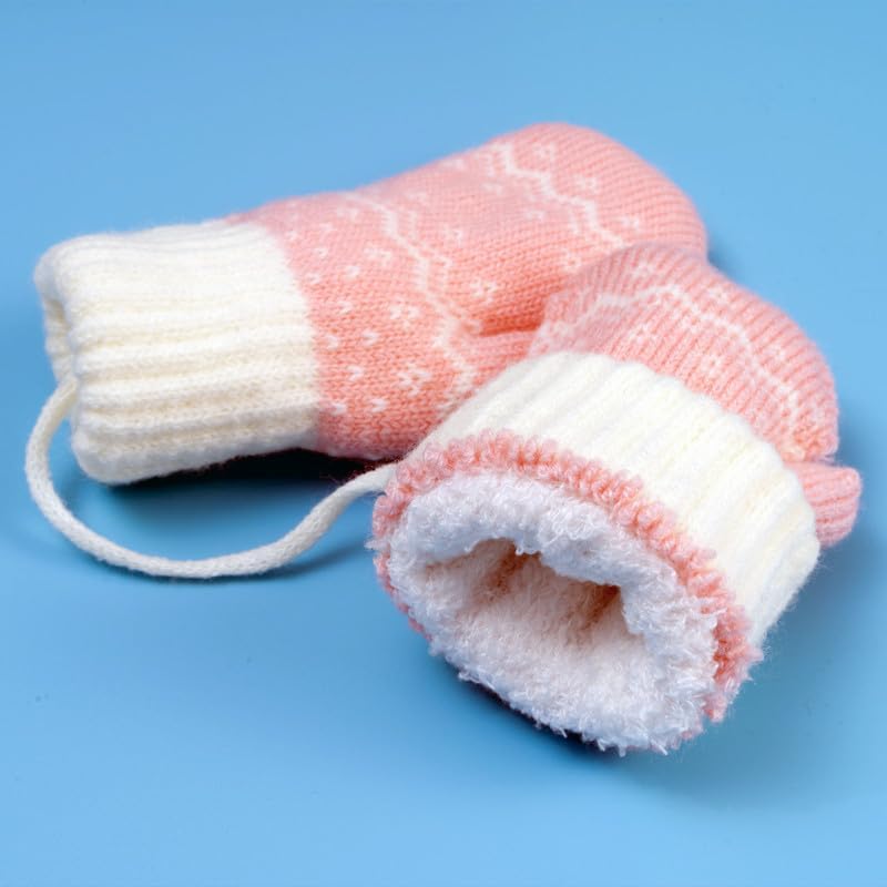 Kid's Knitted Mittens with Rope - Soft, Warm Winter Mittens for Kidsfor 3-5 years - Image 2