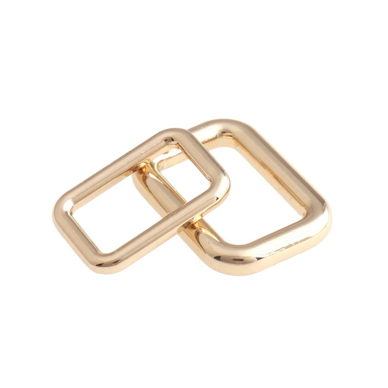 PVUVTNAHW 50pcs 13mm 15mm Square Buckle Alloy Rectangle Loop D Ring Clasp For Handbag Bag Purse Strap Belt Web(Light gold,Inner diameter 13mm)