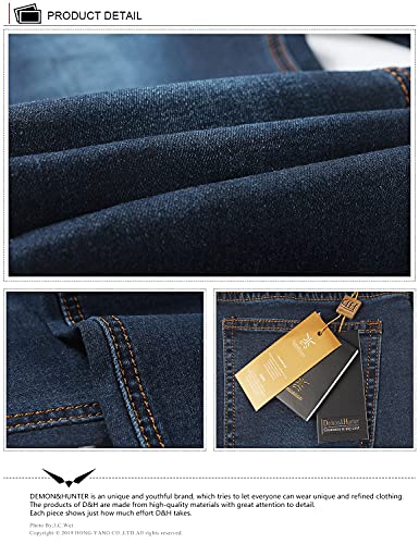 Demon&Hunter Men's Blue Skinny Fit Stretch Jeans S8L484