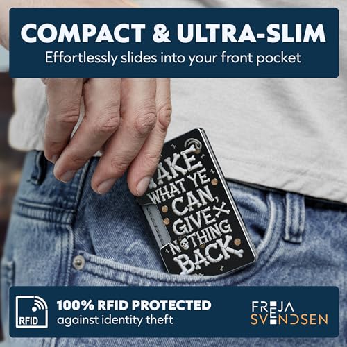 Image of Slim RFID Blocking Card Holder & Money Clip - Aluminum Wallet for Men & Women - Front Pocket Metal Minimalist Wallet Holds 15 Cards - Credit Card Holder - Durable, Lightweight, Unique Engraved Design
