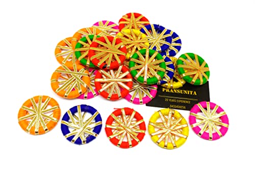 Image of PRANSUNITA Multicolor Gota Chakri/Bangles for Art Work Diwali, Lohri, Vandanwar Wall Decoration Ethnic Bangles, Handcrafted- Size – 2 inch - 100 Pcs