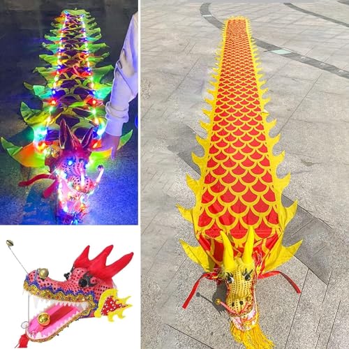 TFG - Ttfd Outdoor Play Exercise for Children with Flashing Dragon Dance Flags with Small Colourful Dragons at The Head(Color,3 m (9.8 ft))