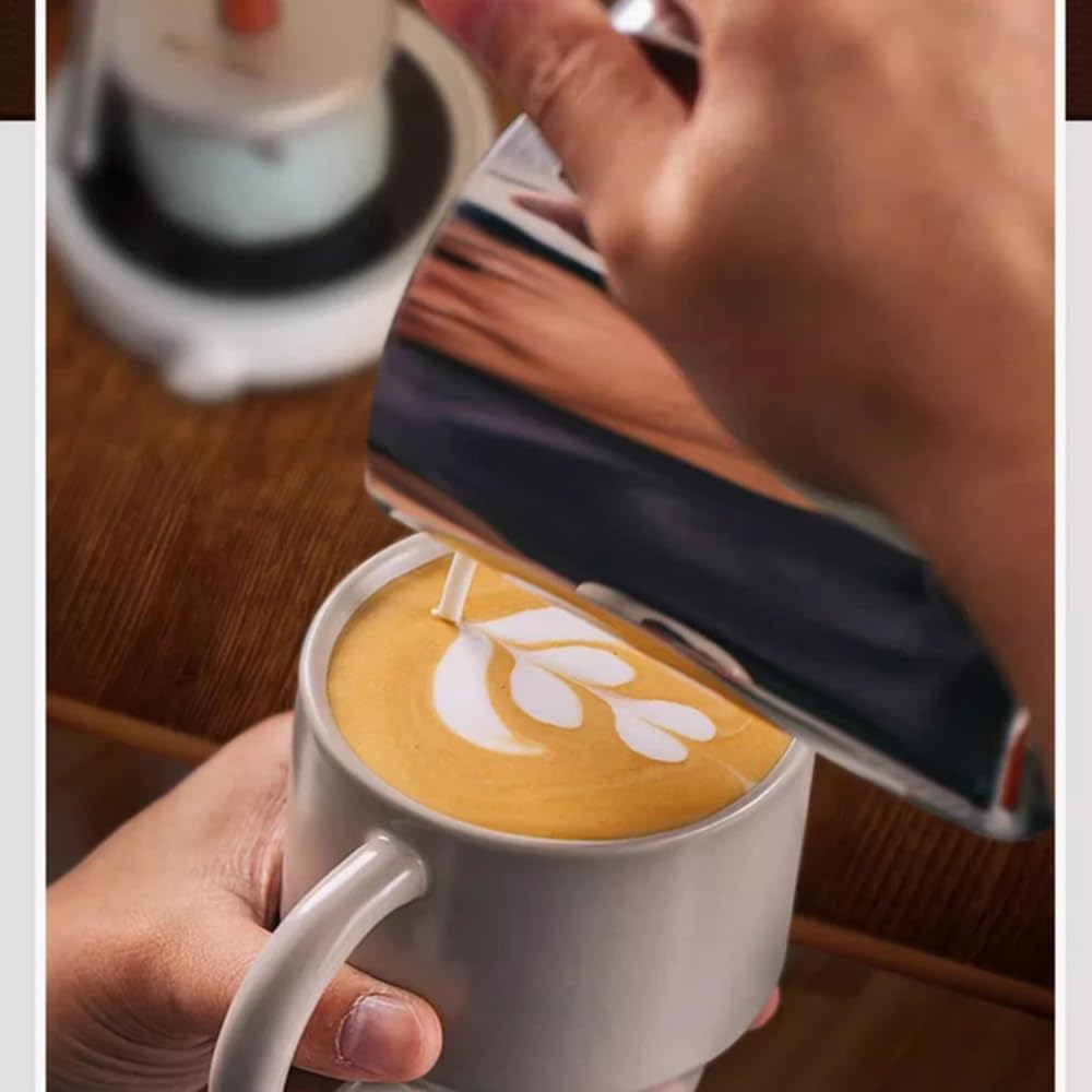 450ml Pneumatic 4bar Milk Frother Pneumatic Coffee Machine Steam Milk Frother Outdoor Travel Steam Milk Foam Pot for Coffee