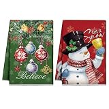 YUNHENTONG Geschirrtücher Weihnachten 2 Stück Gästehandtücher Weihnachten 40 x 60 cm Geschirrtuch Weihnachtstag für Küche, Bar Dekorationen, Christmas Dekoration