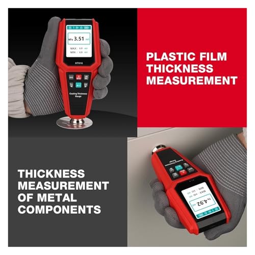 Medidor de grosor de recubrimiento HT616 para automóvil 0-1500UM, probador de pintura para medición y almacenamiento de datos de calibración miniatura 3