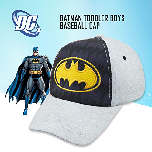 DC Comics Boys Baseball Cap, Batman Adjustable Toddler Hat, Ages 2-4 Or Boy Hats For Kids Ages 4-72