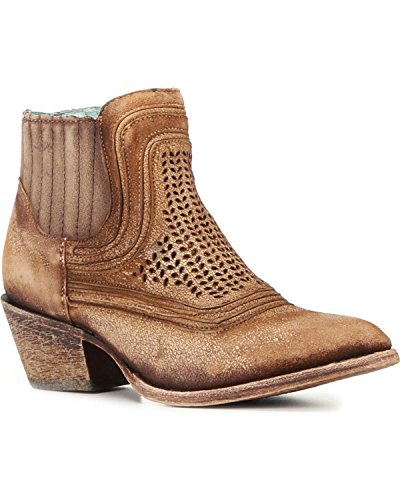 Corral Ld Sand Laser Ankle Boot Round Toe ,Size 7