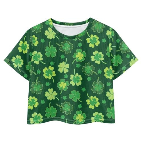 Image of Kids Crop Top Short Sleeve T-Shirts for Girls Size 5-14