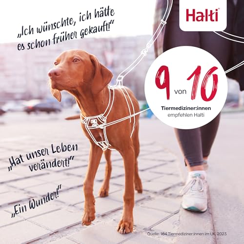 HALTI No Pull Anti-Zug Geschirr - Verhindert, DASS Ihr Hund an der Leine zieht, Gepolsterter Brust- und Beingurt, Reflektierendes Gurtmaterial, Einfache Anpassung und Benutzung (Größe M, Waldgrün)