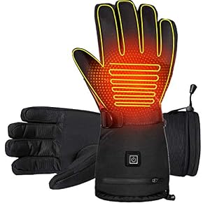 CLISPEED Electric Heated Gloves 3 Heating Temperature Adjustable Touch Screen Skiing Gloves for Men Women