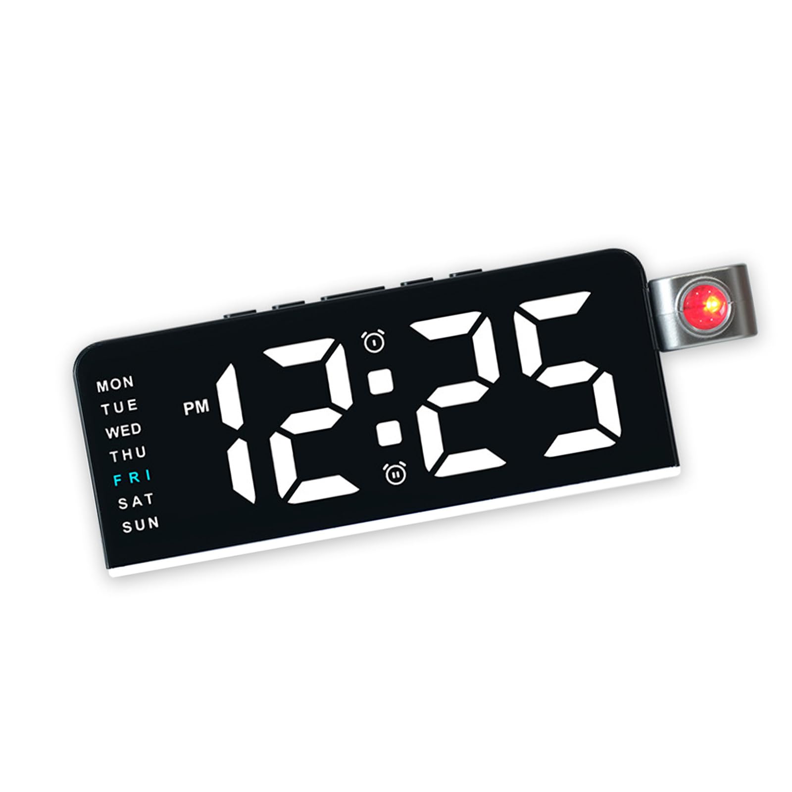 LUCKGONI Projection Clock for Bedroom,Digital Clock with 180° Projector on Ceiling Duals Loud Alarm Clocks with Temperature Date
