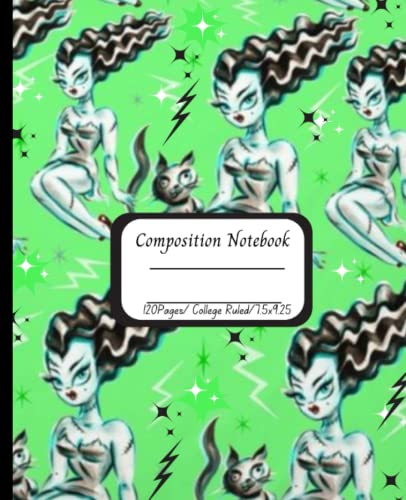 Bride of Frankenstein college ruled composition Notebook