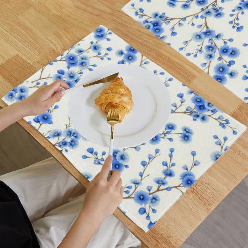 Sets de table aquarelle fleurs lin lavables et napperon rectangulaire de cuisine