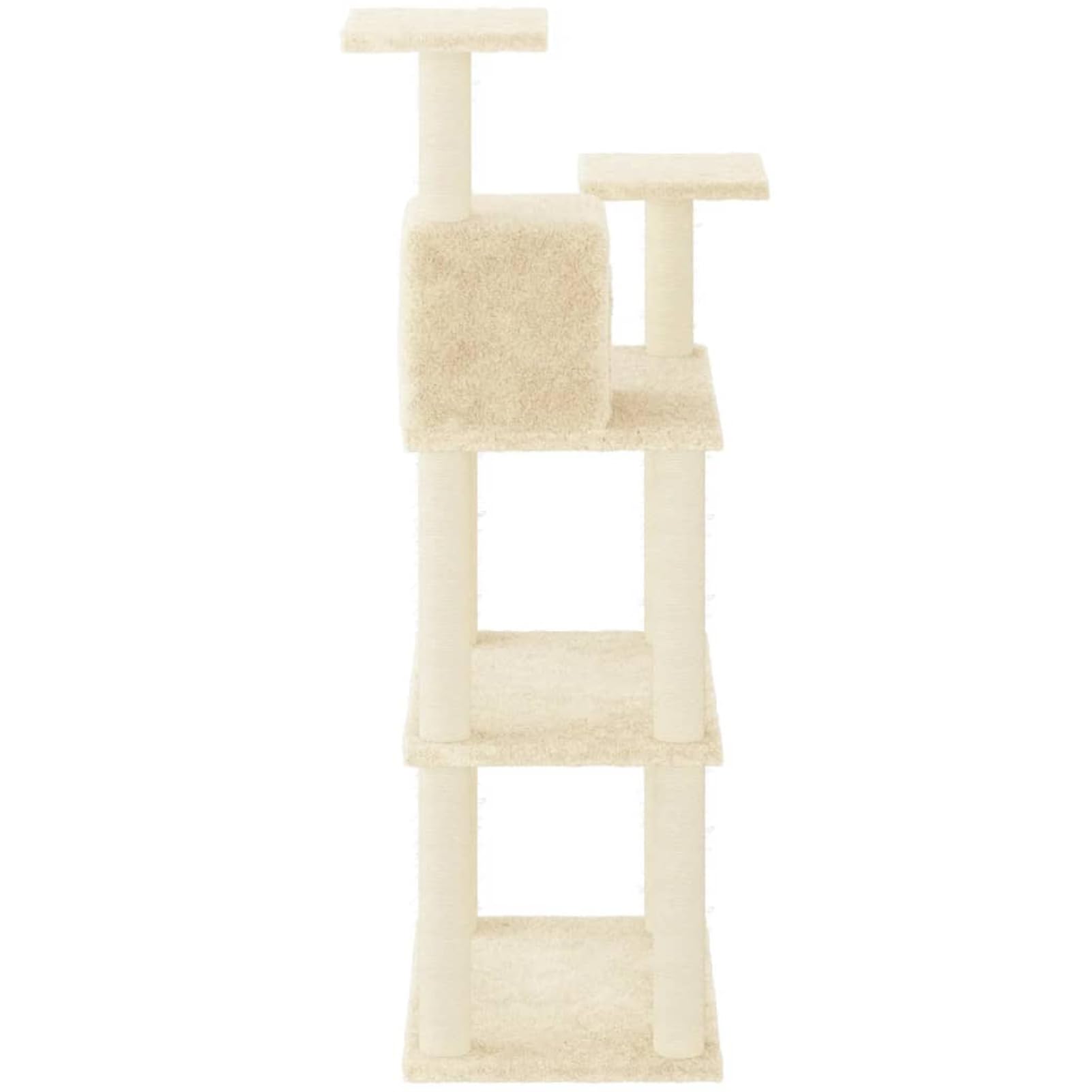 LAPOOH Rascador para Gatos con Postes de sisal, Arbol para Gatos, Gatos Accesorios, Arranhador para Gatos, Arbol Rascador Gatos, Crema 119 cm