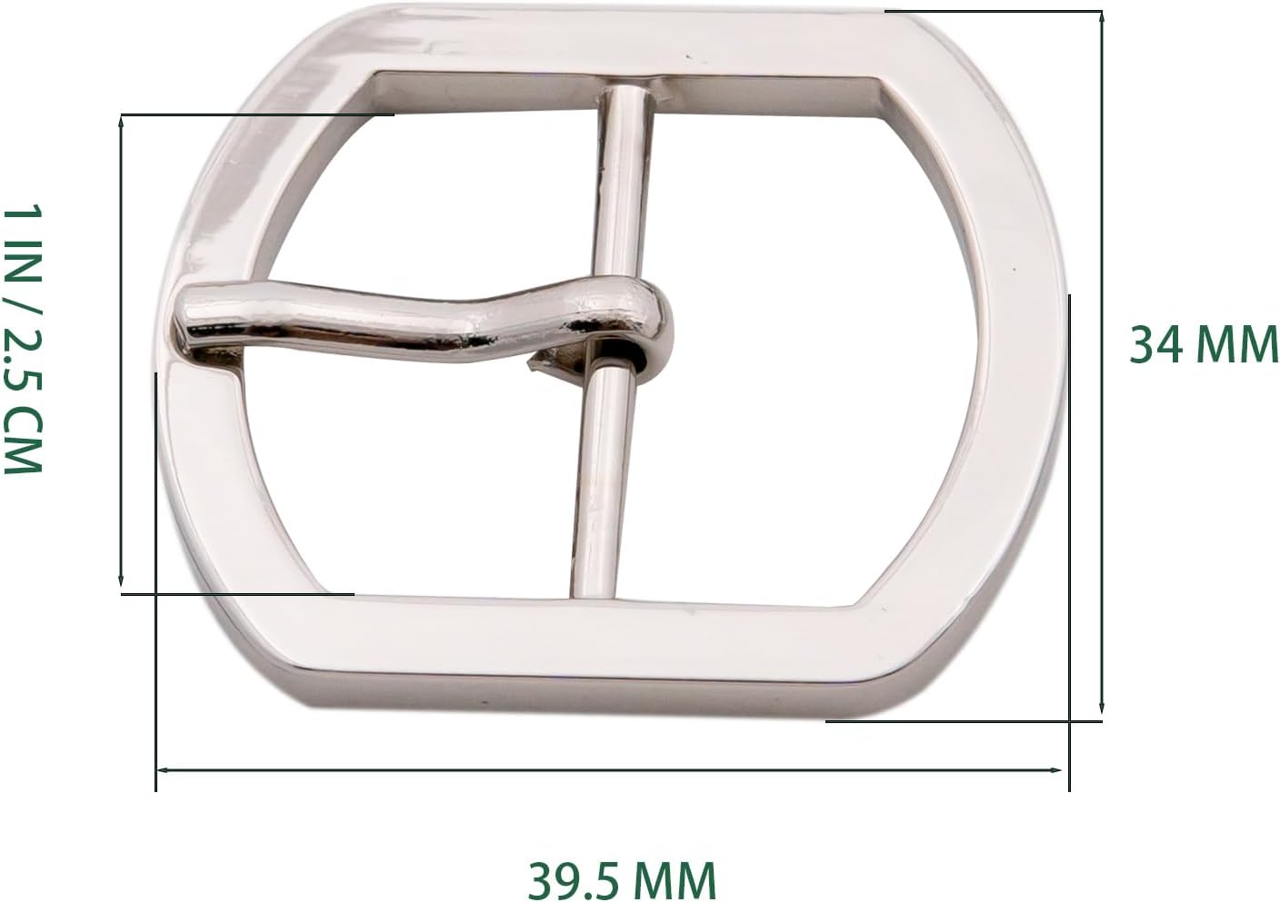 Loosco Oval Belt Buckle 10 PCS Center Bar Belt Buckles Single Prong Belt Purse Making Accessories (Gold) - Image 2