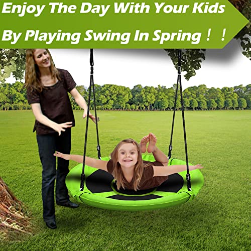 Hisecome XH-FP001G 40 Inch Saucer Tree Swing For Kids - 500Lb Weight Capacity, Waterproof Platform Swing Seat With Adjustable Ropes For Kids Playground Outdoor Activity Backyard Fun thumb #3