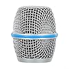 Microphone Grille Replacement Beta 58A, Metal Mesh Head with Built-in Foam Windscreen, Dynamic Mic Cover Protector, Silver Gold Red Black Options(87A) #1