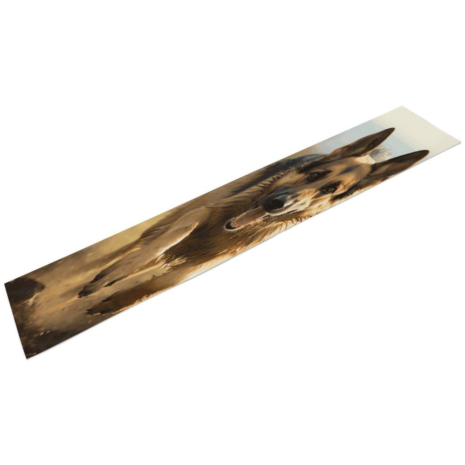Running German Shepherd Dog Table Runner 13" X 72" Exquisite Linen Table Runner Wrinkle Resistant Farmhouse Rustic Table Runners Seasonal Table Decoration for Kitchen Dining Home Party