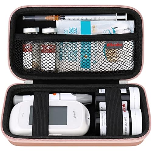 Elonbo Diabetic Supplies Travel Case for Glucose Meter Diabetes Testing Kit