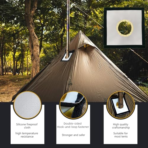 Hot Tent Stove Jack Fireproof Stove Jack Tent Stove Jack Stove Jack Kit for Tent 13.4" x 9.4",13.4" x 9.4" x 8.7",7.8" x 9",9.4" x 9.4",- Silicone Material - Image 4