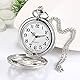JewelryWe Retro Kamelie Blume Taschenuhr Damen Unisex Analog Quarz Uhr mit Halskette Kette Pocket Watch Geschenk Silber
