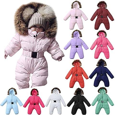 SRTUMEY Hooded Infant Snowsuit for Girls Cover