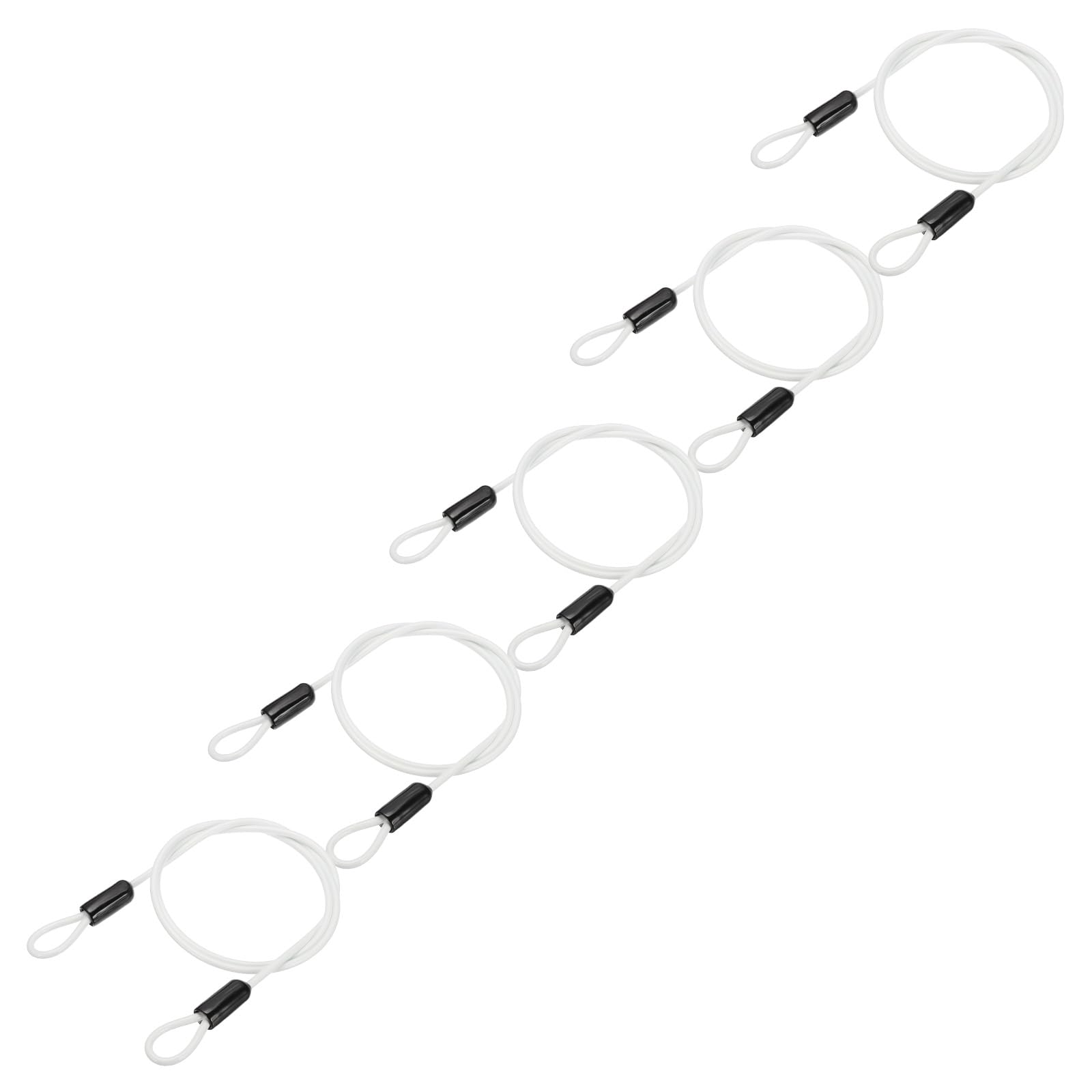 PATIKIL 3/16" Dia Vinyl Coated Stainless Steel Cable with Loops