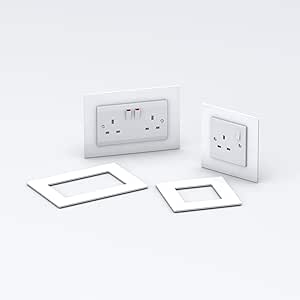 Light Switch Surround Plastic Plug Socket Finger Hygienic Plate Single, Double E - Foto 8