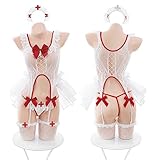 QNCLO Women's Nurses and Doctors Cosplay Sexy Underwear Role Playing Outfits Naughty Clothing (white3)